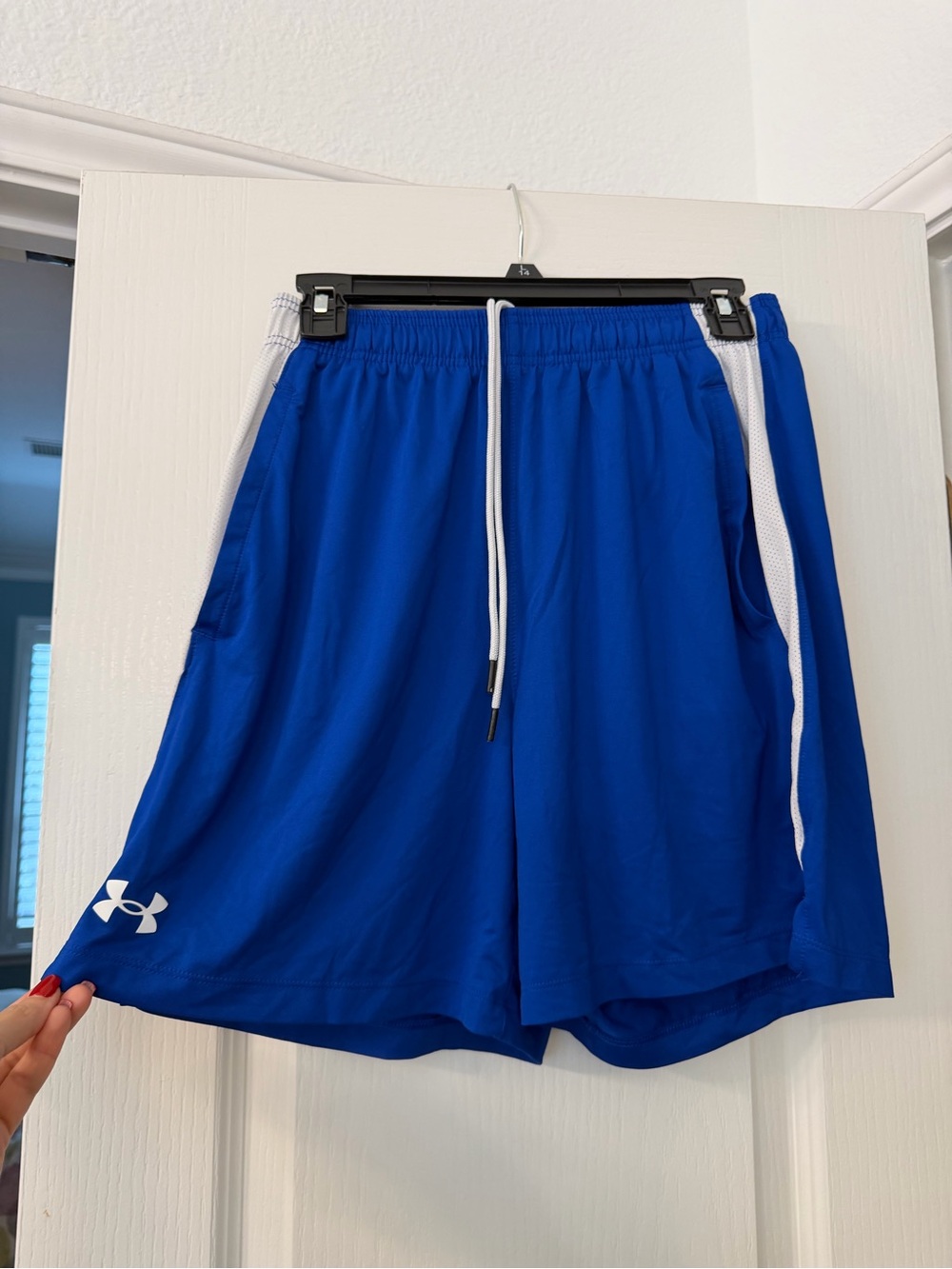 Under Armour Royal Blue Athletic Shorts with White Trim